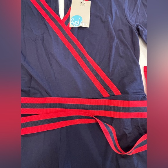 NWT Boden Isla Wrap Nautical Style Jersey Jumpsuit (US 4R, UK 8R) - Picture 4 of 5